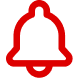 Red bell icon.